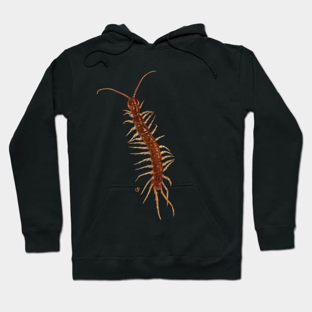 Friendly Centipede Wants to Cuddle! Hoodie by John Himmelman